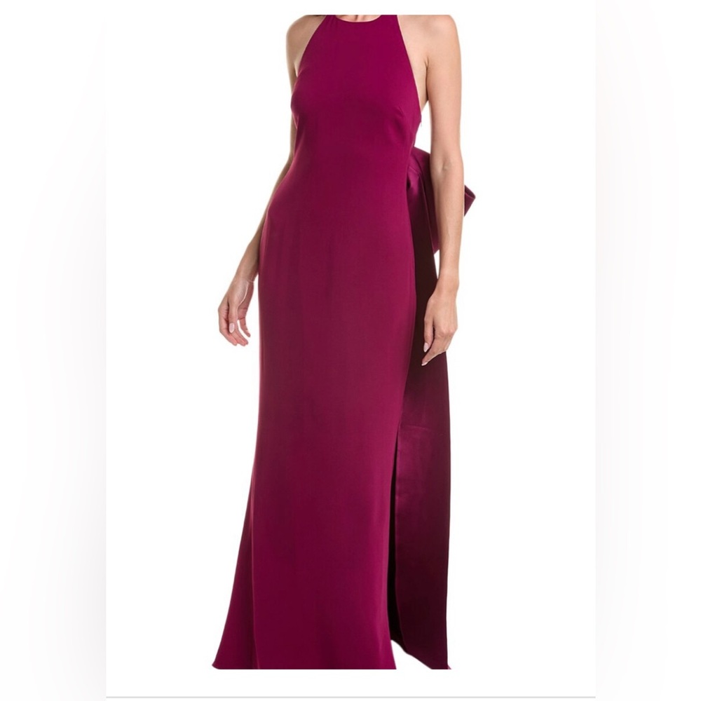 MOB Badgley Mischka Bow Back Halter Gown